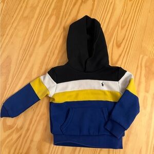 Polo by Ralph Lauren Black, Blue and Yellow Hooded Sweatshirt